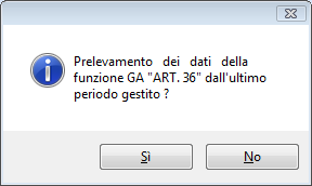 Tramite il tasto funzione <F7> l'utente può richiamare i dati del periodo precedente, in modo che non risulti necessario ricaricare la struttura di mese in mese ovvero di trimestre in trimestre.