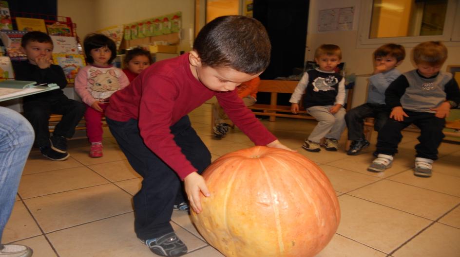 Sapori d autunno: la zucca. Al ritorno dalle vacanze (festa 1^novembre) i bambini hanno portato una zucca a scuola.