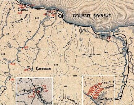 Ho poi inserito due riquadri, uno con gli 11 opifici che c erano un tempo nei pressi delle copiosissime sorgenti di Scillato, un grosso paese delle Madonie, e che scaricavano nel Fiume Imera