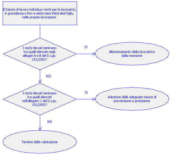 In una prima fase, si sono identificati i rischi presenti nei luoghi di lavoro (agenti fisici, chimici e biologici; processi industriali; movimenti e posture; fatica psicofisica) nel rispetto delle