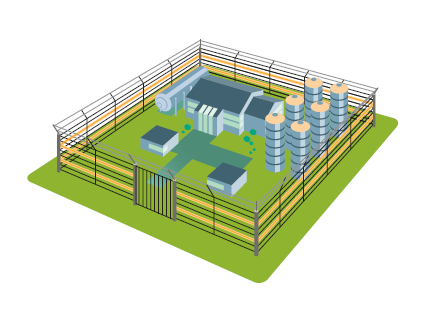 Protezione per reti metalliche Principio di funzionamento: cavo microfonico Rileva tentativi di taglio e scavalcamento