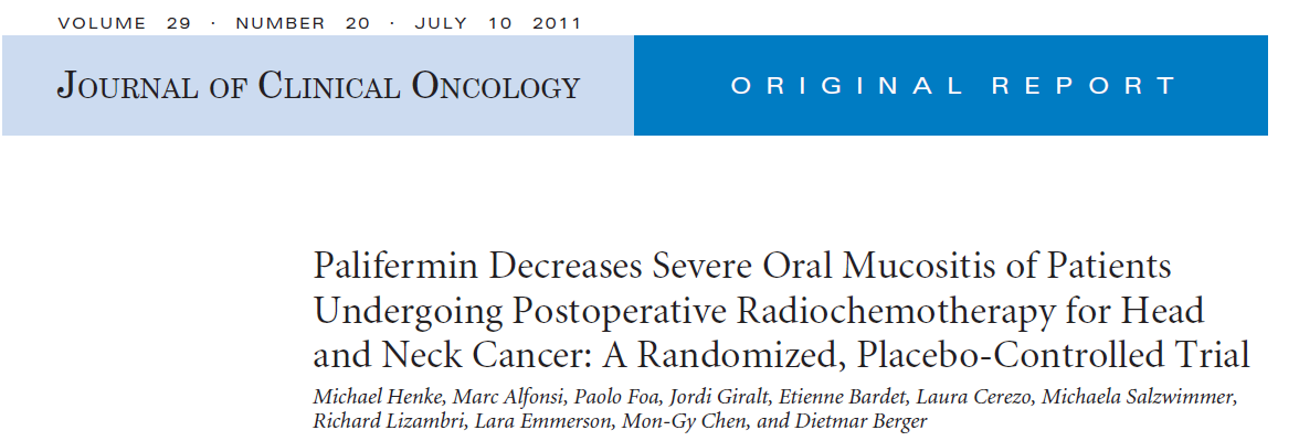 PATIENT REPORTED OUTCOME e PHYSICIAN ASSESSED TOXICITIES Il caso di Palifermine