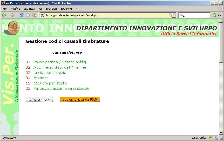 tipicamente, solo in caso di definizione di nuove causali di timbratura). Fig.