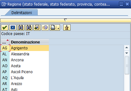 Fig. 5.6 Gestione della proposta: modifica. Dopo aver selezionato la provincia, cliccando sul simbolo il codice è inserito nel campo. Fig. 5.7 Gestione della proposta: selezione della provincia.