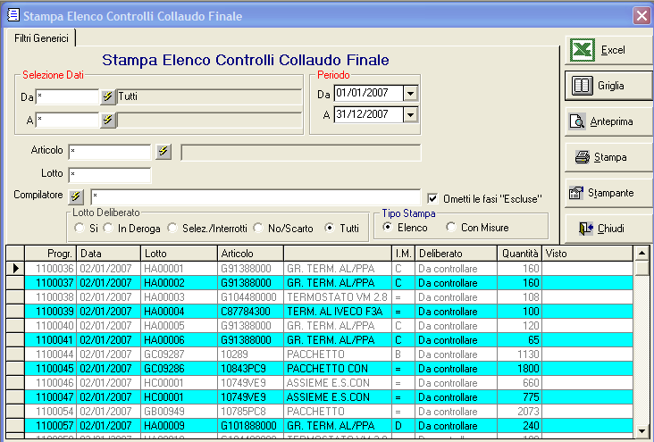 Collaudo Finale Provvede alla misurazione ed al monitoraggio di tutte le informazioni connesse alla esecuzione dei controlli sulle fasi di Collaudo Finale.