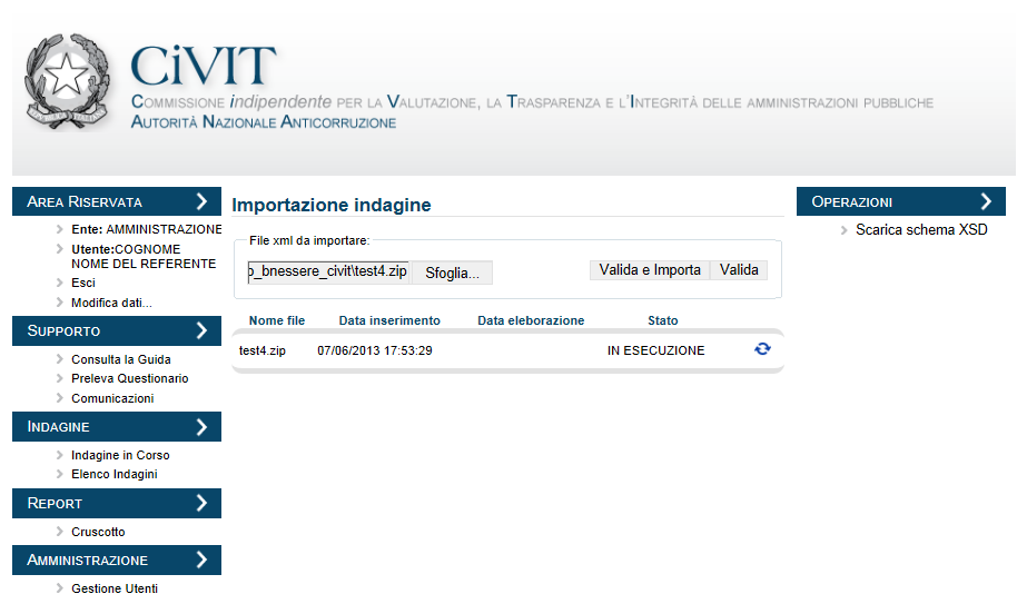 Si fa notare che le risposte alle domande del questionario non sono obbligatorie, nel caso non si volesse associare una risposta ad una domanda bisogna eliminare i tag iniziali e finali relativi alla