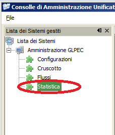 169 di Figura 144 - elimina messaggio in quarantena 5.4 Statistica In questo paragrafo vengono dettagliate le funzionalità di statistica del sistema GLPEC.