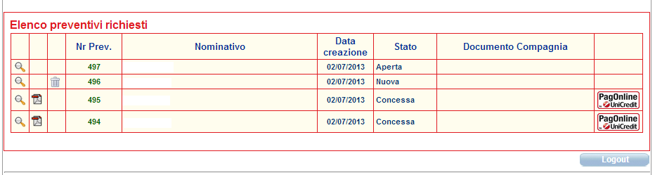 come si visualizza il modulo di proposta dall elenco preventivi?