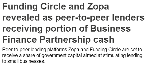 Attenzione sul P2P lending P2P lending Il governo UK finanzia attraverso il P2P sia i privati che gli small business Prestati oltre GBP 100 milioni http://www.growthbusiness.co.