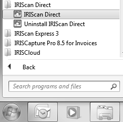 Fare clic sull'icona delle impostazioni per definire le impostazioni dello scanner IRIScan Direct. Selezionare la lingua di visualizzazione di IRIScan Direct.