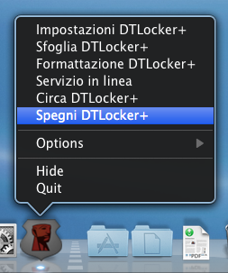 Nascondi/Mostra - Consente di minimizzare o ingrandire le finestre di DTLocker+ attive e/o visibili. Esci - Esegue l uscita dalla partizione dati. 1 5.