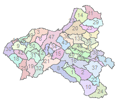 Fig. 1 Mappa dei comuni della provincia di Vibo Valentia con i rispettivi codici identificativi Fonte: Istituto G. Tagliacarne Tab.