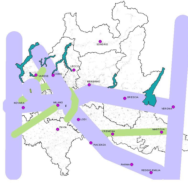 industrializzazione pesante; presenza di distretti industriali; Rilevanza economica del settore trasporto merci; sviluppo non elevato dell intermodalità;