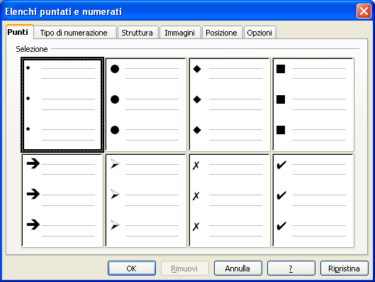 Documento: testo e non solo Figura 15: Formattazione elenchi puntati e numerati Immagini Le immagini che vogliamo inserire nel nostro documento possono provenire da varie fonti.