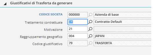 TRAVEL (tutte le tipologie di maschere) Tabelle / Trasferte / Definizione Output /Presenze / Giustificativi Trasferte da generare Aggiunti campi per diversificare il giustificativo da generare al