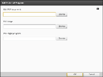 Registrazione di stampanti e scanner Per registrare un programma esterno: 1. Nel menu [Impostazioni], selezionare [Programma esterno]. 2.