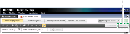 4 Modifica dei lavori 1. [Preflight] Fare clic su questo pulsante per effettuare un controllo preflight utilizzando un altro programma.