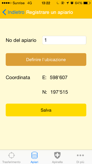 Schermate iphone (1) (2) (3) (4) (5) 3 a fase: login Apinella Per effettuare il login come apicoltore sentinella per il progetto Apinella, nel menu Di più sotto Dati utente va attivato il pulsante