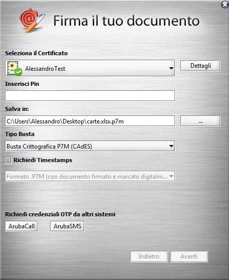 In caso di dispositivo Aruba Call, il firmatario riceve una telefonata dal numero +39 0575 199