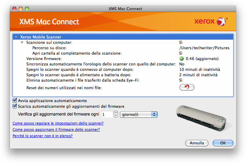 È possibile anche rimuovere la scheda dallo scanner e inserirla nel lettore di schede di memoria del computer.