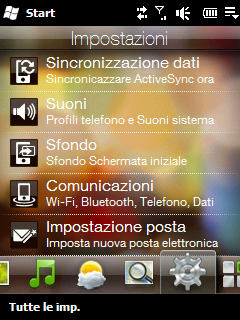 80 Capitolo 3 Uso della schermata Home 3.11 Impostazioni Dalla scheda Impostazioni, è possibile cambiare direttamente alcune impostazioni di base.