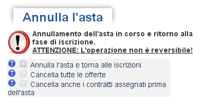 Se avevi impostato il calciomercato estivo con l opzione Asta Manuale, nel riquadro Impostazioni e annullamento asta appare anche l area Scadenza immediata asta.