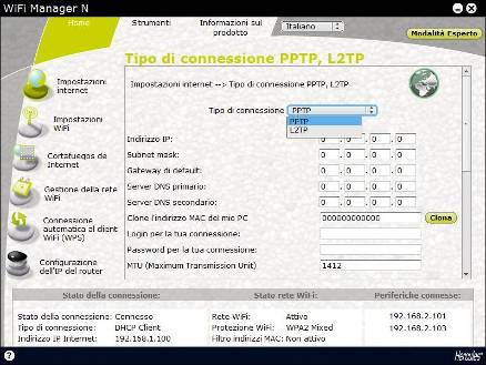 Hercules Wireless N Router HWNRi-300 password di connessione. - inserisci anche il gateway PPTP e, se lo desideri, un ID di connessione a questo gateway.