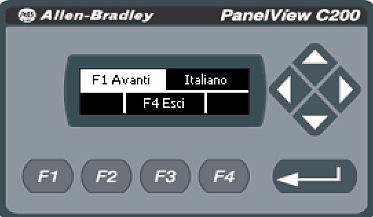 Modalità di configurazione Capitolo 2 Sui terminali C600 e C1000, la lingua predefinita è impostata nel menu principale. Per selezionare la lingua, fare clic sui tasti freccia Su e Giù.