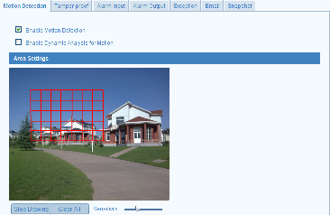Tasks: 1. Impostare l area del Motion Detection.