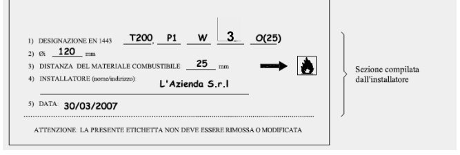 La prova di tenuta L installatore del camino esegue sempre una prova di tenuta alla pressione del certificato del prodotto o per la tenuta per la quale