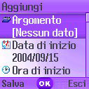 8 Se sul telefono non è stata impostata la data corrente, selezionare il menu Impostazioni Data e ora. Vedere pagina 107.