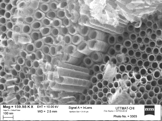 elettrico Nel caso di TiO2 si ottiene un semiconduttore di tipo n con Nanotubi cheraggiungono lunghezze di decine di mm e diametro fra 20 e 100 nm I nanotubi di TiO2 trovano