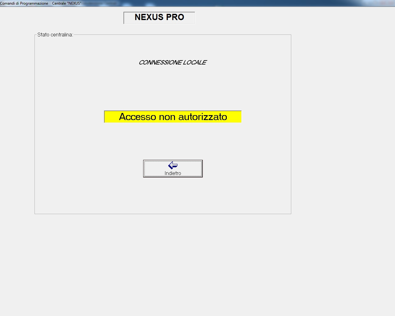 CONNESSIONE LOCALE Per accedere alla connessione locale : 1) Digitare sulla tastiera il codice installatore ; da defaul t SEL 0 0 0 4 ENT 2) Digitare il tasto 2 per resettare la lan, attendere che