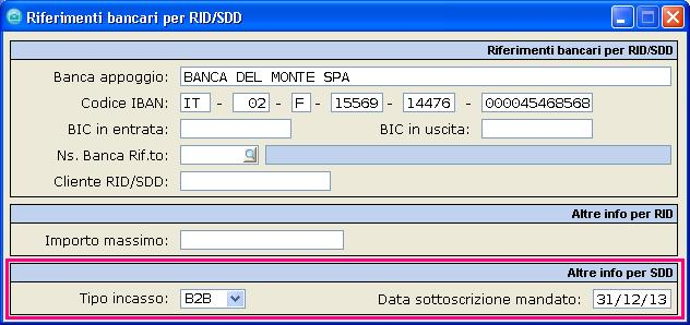 In questa maschera è stata aggiunta la sezione *Altre info per SDD*.