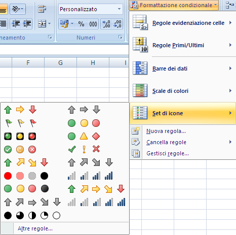 G. Pettarin ECDL Modulo 4: Excel 90 In figura le icone di tipo 3 semafori.