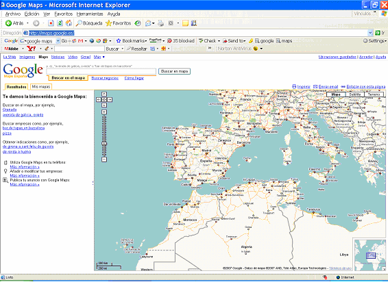 In questo caso, siamo andati a quella di Spagna http://maps.google.es/ 2.