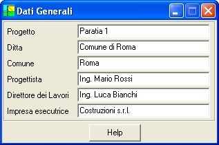 5 Menu Dati Il menu consente di accedere alle principali finestre per l inserimento dei dati essenziali per la descrizione del problema.