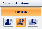 Il pulsante di selezione della lista dei clienti attivi Il pulsante di selezione dell archivio del personale Il pulsante di ricerca nella lista del personale in quel momento attiva Premendo il