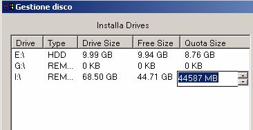 FW-Manager - MANUALE TECNICO E DI PROGRAMMAZIONE Drive installati Con questa funzione è possibile visualizzare tutti i drive installati nel PC.