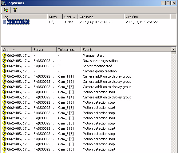 FW-Manager - MANUALE TECNICO E DI PROGRAMMAZIONE Si noti che non saranno visualizzate informazioni sul server o sulle telecamere per i server registrati ma non operativi.