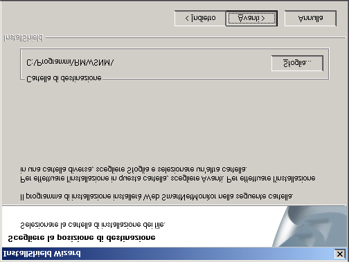 Installazione B Appare la finestra di dialogo [InstallShield Wizard per Web SmartNetMonitor]. 3 Fare clic su [Avanti] per continuare l installazione.