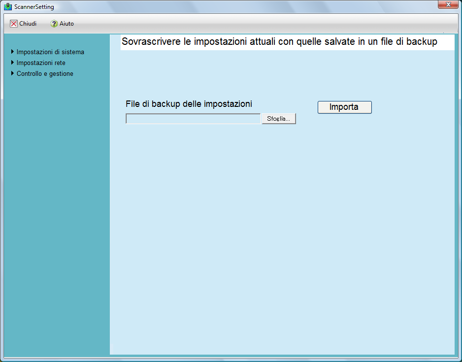 Capitolo 3 Server 4 Selezionare [Modello]. 5 Premere il tasto [Modifica delle impostazioni dello scanner]. Si visualizza la finestra di modifica delle impostazioni dello scanner.