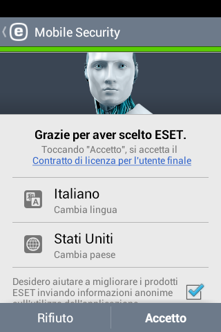 2. Installazione Per installare ESET Mobile Security, adottare uno dei metodi descritti di seguito.