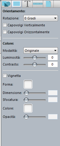 PANNELLO DEGLI STRUMENTI LATERALE Gestione delle foto: importazione, e applicazione all interno del progetto.