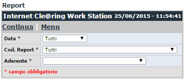 4.4 Clearing Reports Dal menu Clearing Reports è possibile visualizzare, stampare o salvare in una directory locale uno dei clearing reports disponibili.