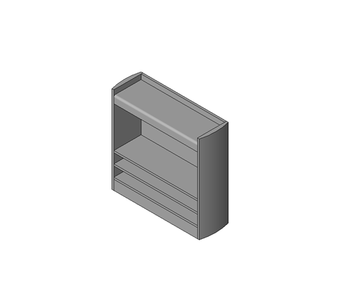 30 In Nome, selezionare 1500x450x1500. 31 In Altro, per shelf_minimum_spacing, immettere 150 mm. La distanza tra i ripiani può essere definita con valori di default per ciascun tipo di famiglia.