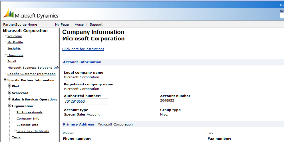 Certificazioni e profilo organizzazione AUTH NUMBER - Partner Source/Voice Seguire percorso Specific Partner