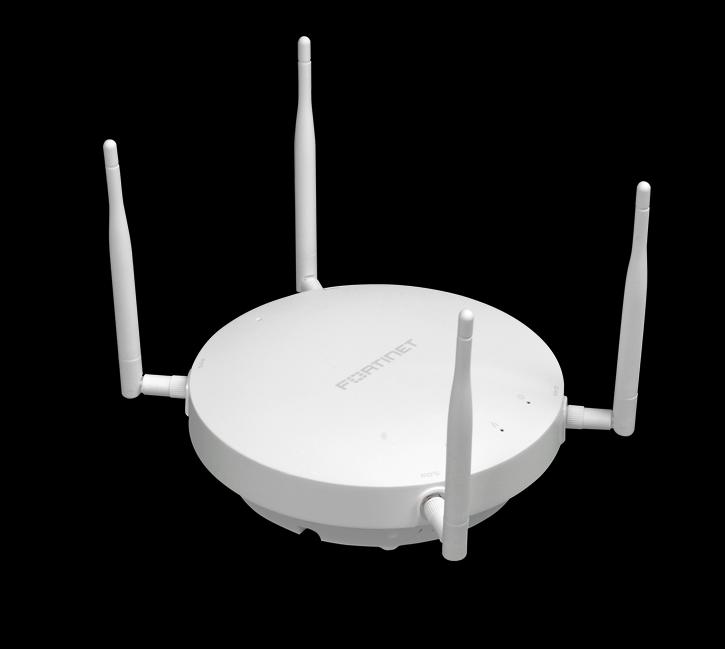 FortiAP-223B 1 x GbE Copper Interface 2,4 GHz b/g/n / 5 GHz a/n - MIMO 2x2 600 Mbps Installazione a controsoffitto Funzionalità: Low-density Parity Check Maximum Ratio Combining / Maximum Likelihood