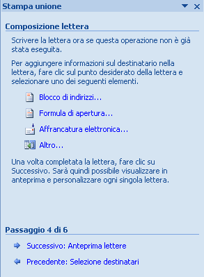 108 Composizione lettera A questo punto si puoi completare la composizione del testo comune a ciascuna lettera tipo.