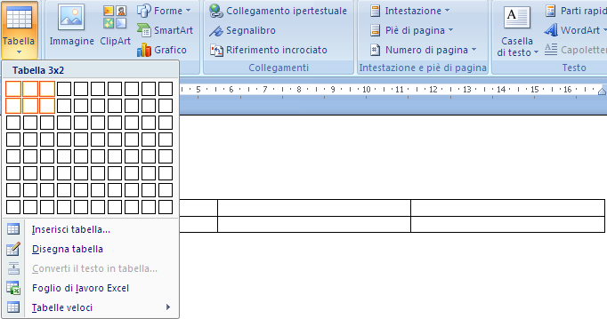 88 3.9 Creare tabelle Le tabelle, che hanno reso superfluo l uso delle tabulazioni per incolonnare i dati, permettono di scrivere il testo in righe e colonne e possono servire per organizzare i dati